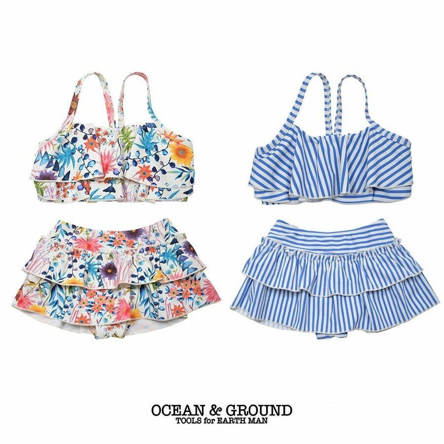 OCEAN＆GROUND｜オーシャンアンドグラウンド 水着 女子 フリルビキニショーツ スイムウェア 女の子 90cm-120cm 1812815