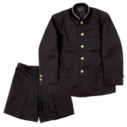 小学生 制服 上下セット 折襟学生服 半ズボン 男子 学生服 A体 110A-170A（黒）