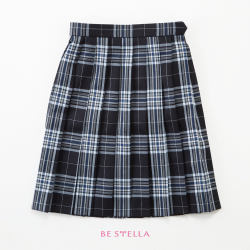BESTELLA｜ビーステラ スクールスカート 51cm丈 学生服 女子 制服 スカート プリーツ W60cm-W72cm（ネイビー×ブルーチェック）BS508S