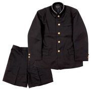 小学生 制服 上下セット 折襟学生服 半ズボン 男子 学生服 A体 110A-170A（黒）