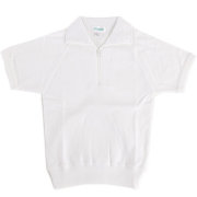 小学生 制服 体操服 半袖 トレシャツ 半開チャック 男女兼用 A体（白）