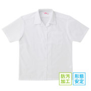 BESTELLA｜ビーステラ スクールシャツ ブラウス 半袖 開衿 形態安定加工 防汚加工 SS-LL（白）BS240