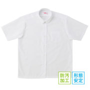 BESTELLA｜ビーステラ スクールシャツ ブラウス 半袖 丸襟 形態安定加工 防汚加工 SS-LL（白）BS291