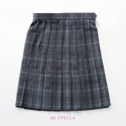 BESTELLA｜ビーステラ スクールスカート 51cm丈 学生服 女子 制服 スカート プリーツ W60cm-W72cm（グレー×ブルーチェック）BS507S