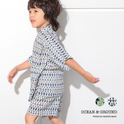 OCEAN＆GROUND｜オーシャンアンドグラウンド 甚平 男の子 男子 男児 浴衣 甚平スーツ JAPAN GEOMETRY 90cm-130cm 1012601