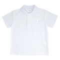 スクールポロシャツ 半袖 夏服 鹿の子 男女兼用 小学生 制服 100cm-160cm（白）