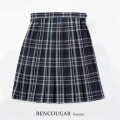 BENCOUGAR｜ベンクーガー スクールスカート 学生服 女子 スカート プリーツ 51cm丈 W60cm-W72cm（ブラック/グリーンチェック）5331S