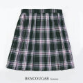 BENCOUGAR｜ベンクーガー スクールスカート 学生服 女子 スカート プリーツ 51cm丈 W60cm-W85cm（黒/ピンクチェック）5347S