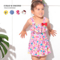 OCEAN＆GROUND｜オーシャンアンドグラウンド 水着 女子 リボン付きフレアワンピース スイムウェア 女の子 100cm-130cm 1012801