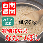 みがき玄米特別栽培米ななつぼし紙袋5kg