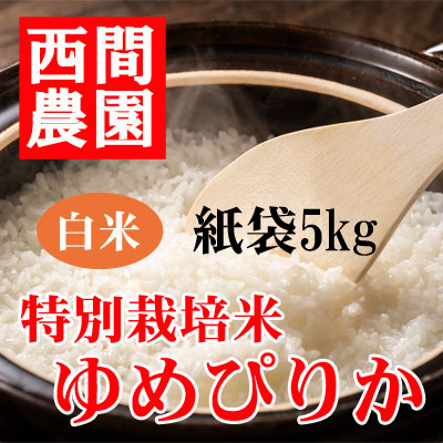 特別栽培米白米ゆめぴりか紙袋5kg