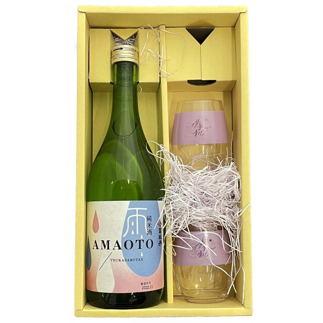 日本酒 小野大輔 司牡丹酒造 純米酒 AMAOTO(雨音)グラスセット