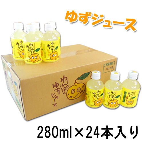 ソフトドリンク 土佐れいほく わんぱく ゆずじゅーす PET 280ml×24本箱入 ■別商品との合算送料無料対象外・一個口毎で送料加算対象商品(ご注文後別途連絡)■ 土佐れいほく わんぱく ゆずじゅーす280