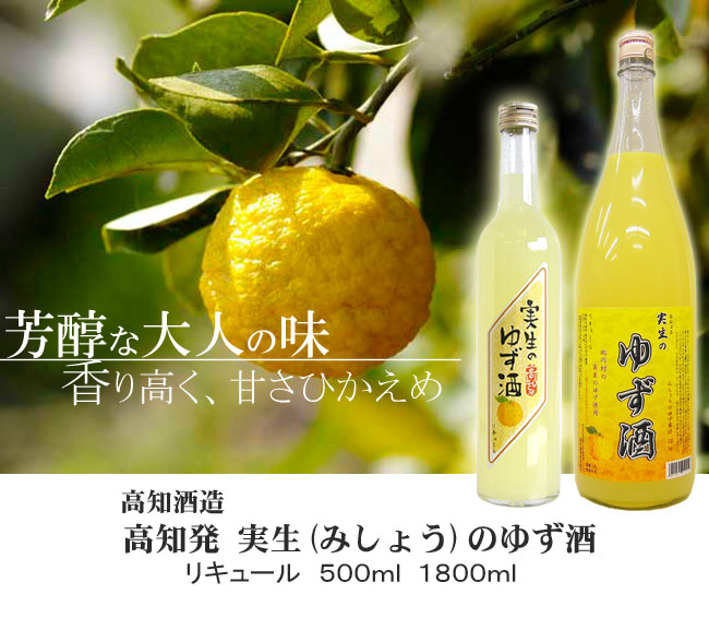高知酒造　実生のゆず酒　画像