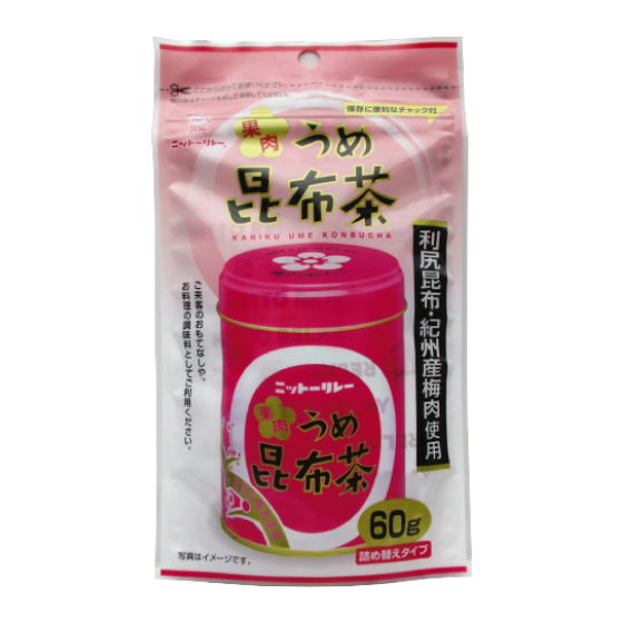 果肉うめ昆布茶 60g袋 スタンドパック（詰め替え用） 【0620】商品6つまでメール便OK(2)