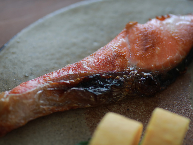 紅鮭　盛り付け