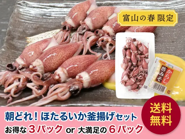 送料無料、富山湾産　ほたるいか釜揚げ