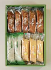 【ギフト箱詰合せ】特製黒棒・抹茶棒さつき・ゆず棒　20本詰合セット（黒10、さ5、ゆ5)