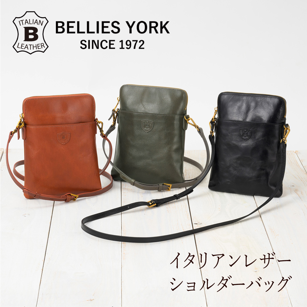 【BELLIES YORK】 ショルダーバッグ■イタリアンレザー