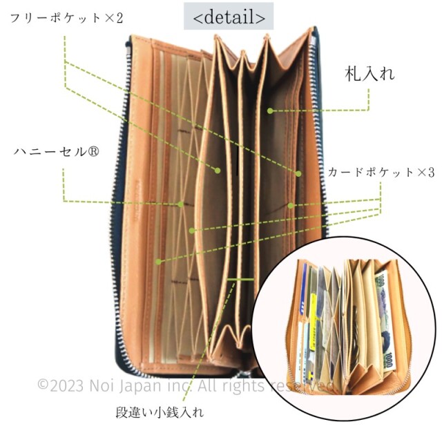 ノイジャパン限定商品【ヘレナ】ハニーセル長財布(L字ラウンド