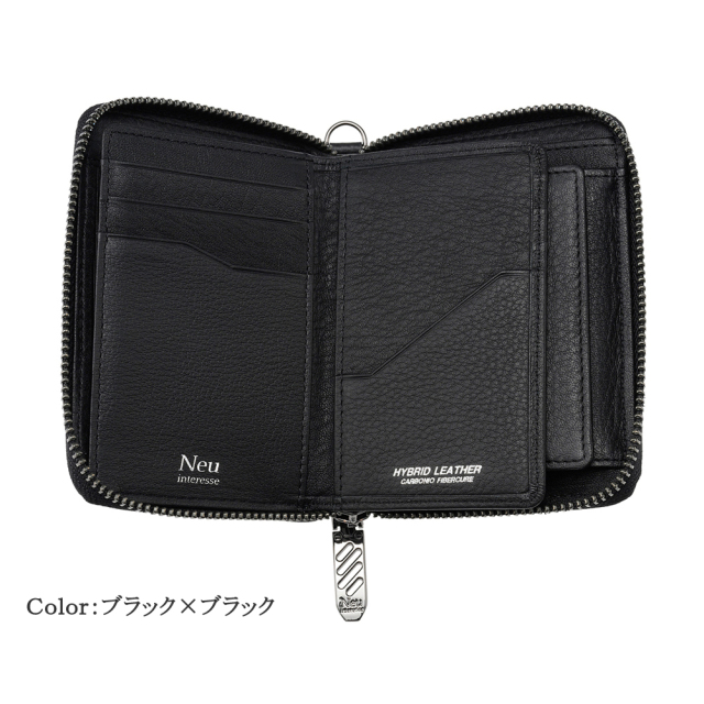 【ノイインテレッセ】二つ折り財布(縦型ラウンドファスナー・中ベロ付き札入)■シャッテン 2.0