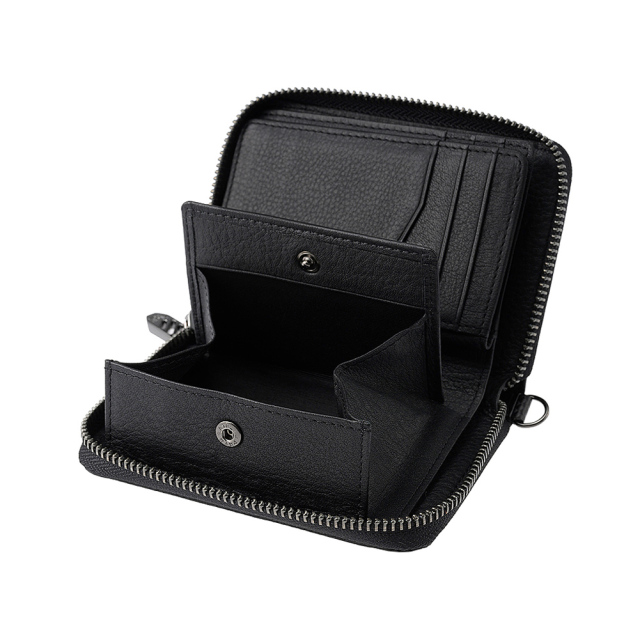 【ノイインテレッセ】二つ折り財布(縦型ラウンドファスナー・中ベロ付き札入)■シャッテン 2.0