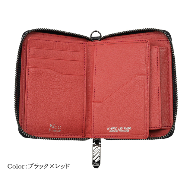 【ノイインテレッセ】二つ折り財布(縦型ラウンドファスナー・中ベロ付き札入)■シャッテン 2.0
