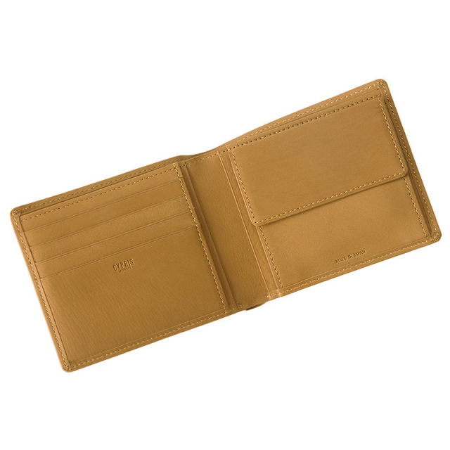 キプリス】二つ折り財布(小銭入れ付き札入)□レーニアカーフ