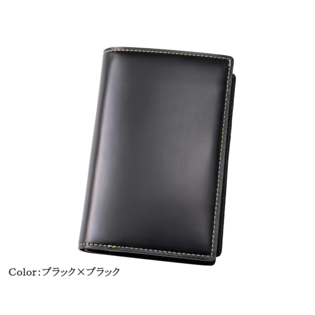 【ノイインテレッセ】二つ折り財布(中ベロ付きミドルウォレット)■オイルコードバン＆ヴィンテージワックスドレザー