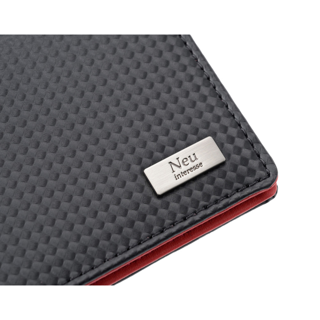 ノイインテレッセ】IDカードケース(二つ折り・2面)□カーボン