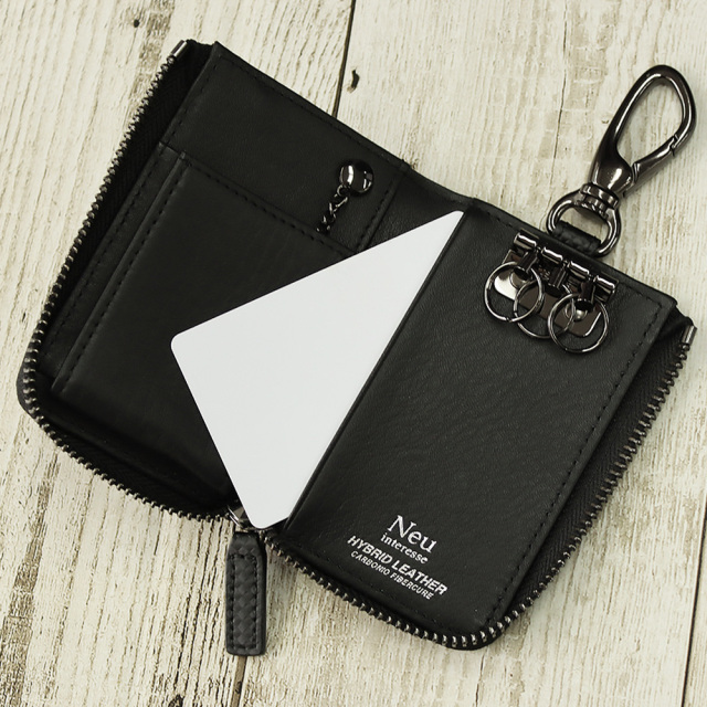 【ノイインテレッセ】キーケース(L字ファスナー)■カーボンファイバーキュア キーケース