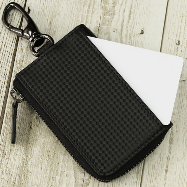 【ノイインテレッセ】キーケース(L字ファスナー)■カーボンファイバーキュア キーケース
