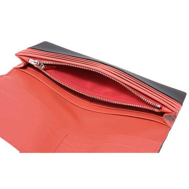 【ノイインテレッセ×HRC】長財布(小銭入れ付き通しマチ束入)■ＢＲ -Black＆Red-