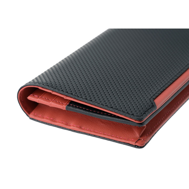 【ノイインテレッセ×HRC】長財布(小銭入れ付き通しマチ束入)■ＢＲ -Black＆Red-