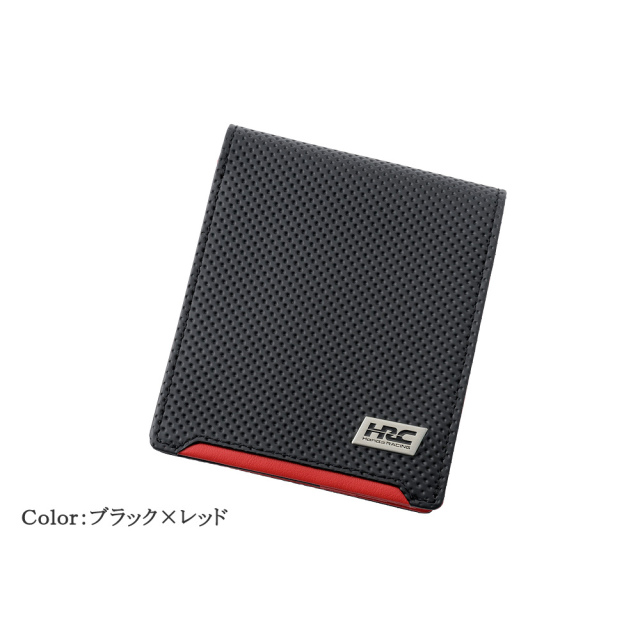 【ノイインテレッセ×HRC】二つ折り財布(外BOX小銭入れ付き札入)■ＢＲ -Black＆Red-