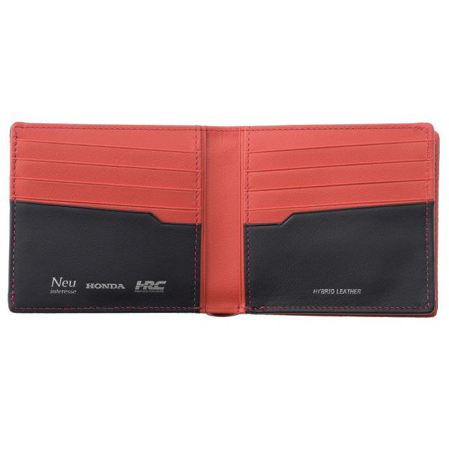 【ノイインテレッセ×HRC】二つ折り財布(外BOX小銭入れ付き札入)■ＢＲ -Black＆Red-