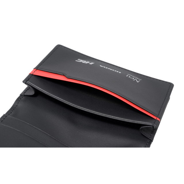 【ノイインテレッセ×HRC】名刺入れ(通しマチ)■ＢＲ -Black＆Red-