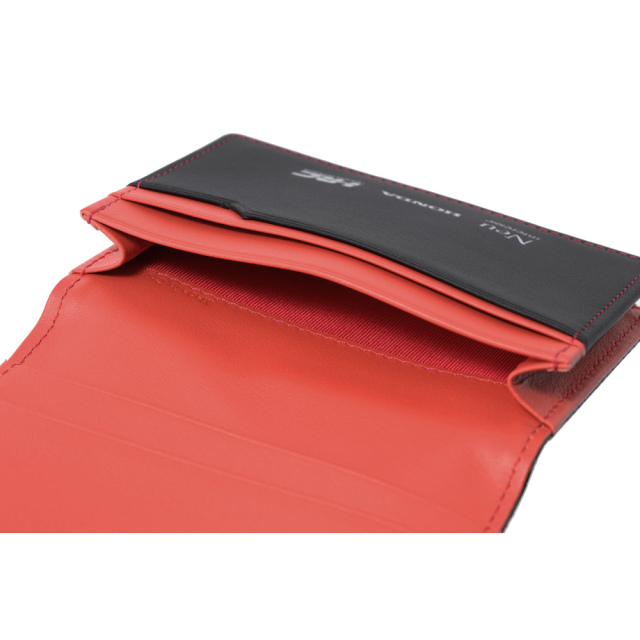 【ノイインテレッセ×HRC】名刺入れ(通しマチ)■ＢＲ -Black＆Red-