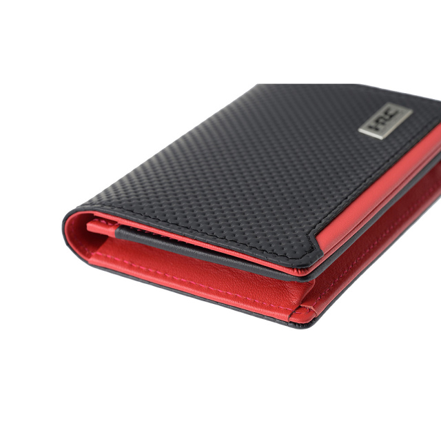 【ノイインテレッセ×HRC】名刺入れ(通しマチ)■ＢＲ -Black＆Red-