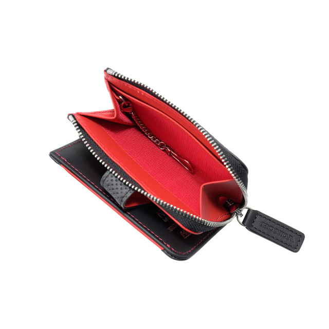 ノイインテレッセ×HRC】小銭入れ付きキーケース□BR -Black＆Red-