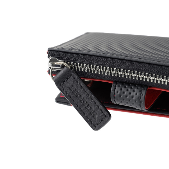 ノイインテレッセ×HRC】小銭入れ付きキーケース□BR -Black＆Red-