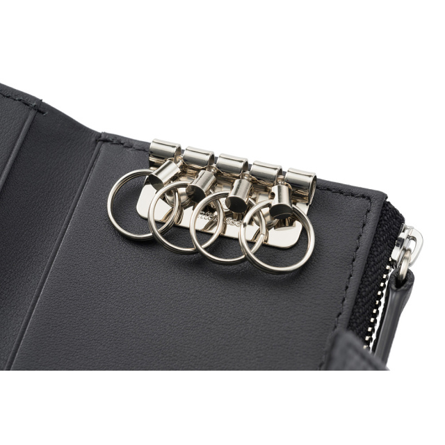 ノイインテレッセ×HRC】小銭入れ付きキーケース□BR -Black＆Red-