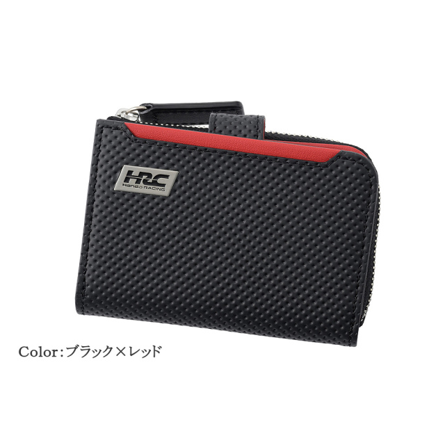 ノイインテレッセ×HRC】小銭入れ付きキーケース□BR -Black＆Red-