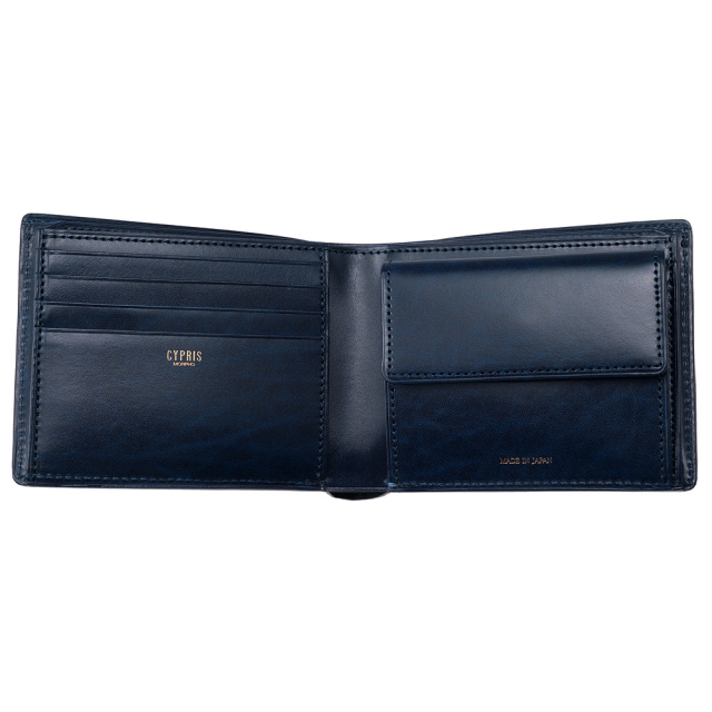【キプリス】二つ折り財布(小銭入れ付き風琴マチ札入)■MADAI -Ocean Leather-