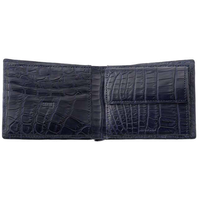 CYPRIS COLLECTION】二つ折り財布(小銭入れ付き札入)□マットクロコダイル