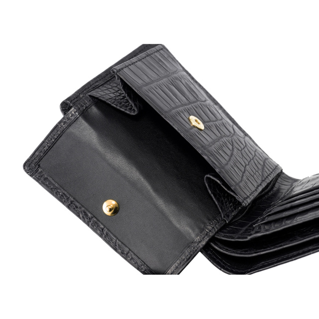 CYPRIS COLLECTION】二つ折り財布(小銭入れ付き札入)□マットクロコダイル