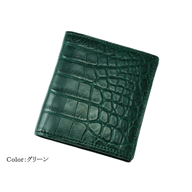 【CYPRIS COLLECTION】コンパクト札入■マットクロコダイル