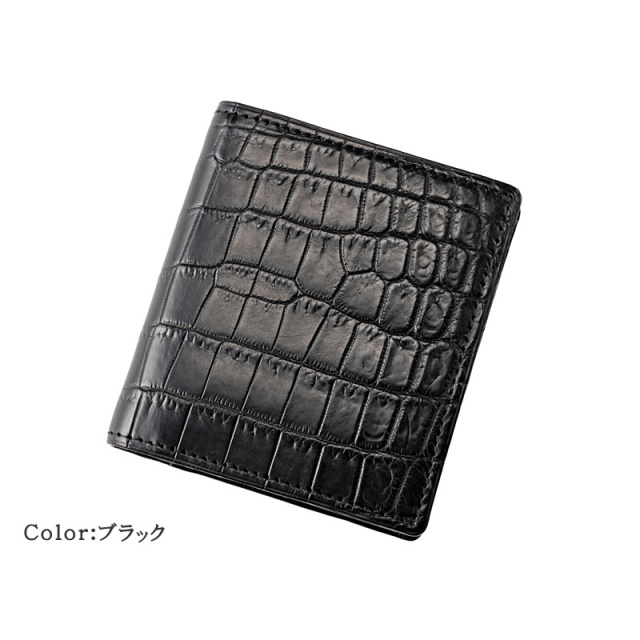 【CYPRIS COLLECTION】コンパクト札入■マットクロコダイル