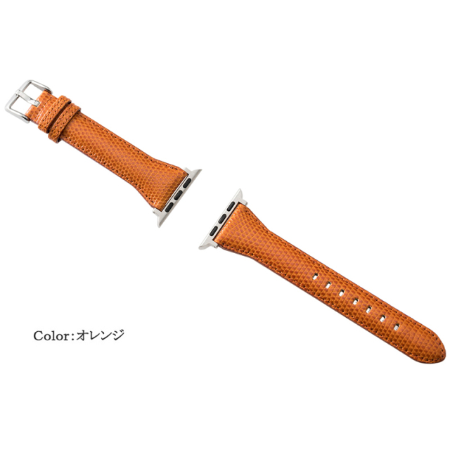 8月16日迄　売切セール　BRIGG ブリック　ブラウンレザーハンドル キプリス】ウォッチバンド(Apple watch対応)（L）□リザード