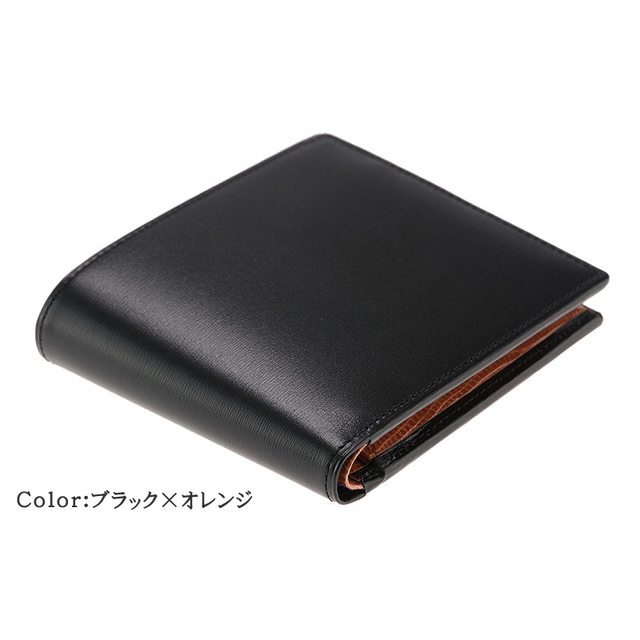 【値下】CYPRIS二つ折り財布 アンフィニ モデル5732 黒 CYPRIS COLLECTION】二つ折り財布(小銭入れ付き札入)□ボックスカーフ